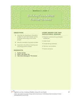 Building Friendships: Positive Strokes - MSU Extension