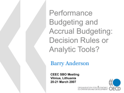 Performance Budgeting and Accrual Budgeting: