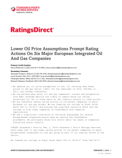 Lower Oil Price Assumptions Prompt Rating Actions On Six Major