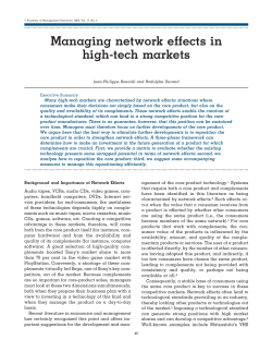 Managing network effects in high-tech markets