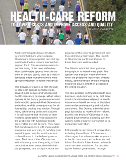 Health-care reform - The Conservative Reform Network