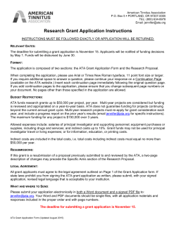 ATA Research Grant Application - American Tinnitus Association