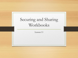 TRACKING CHANGES TO A WORKBOOK Tracking changes