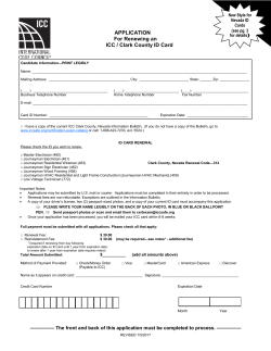 APPLICATION For Renewing an ICC / Clark County ID Card