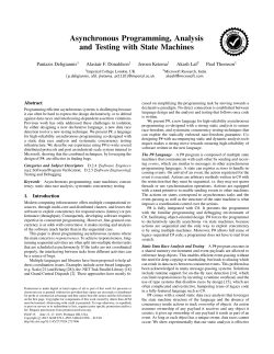 Asynchronous Programming, Analysis and Testing with State
