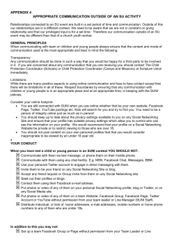 Appropriate Communication During and After an SU Activity