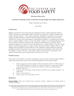 Discussion Document: Evaluation of Possible Actions to Eliminate