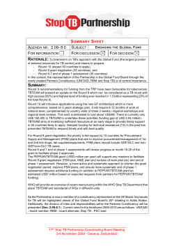 summary sheet - Stop TB Partnership