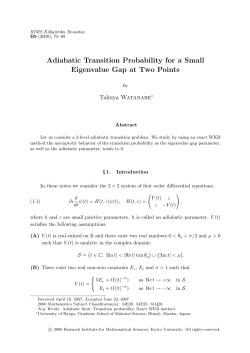 Adiabatic Transition Probability for a Small Eigenvalue Gap at Two