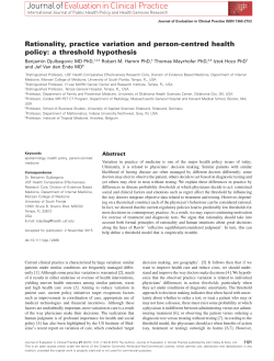 Rationality, practice variation and personcentred health policy: a