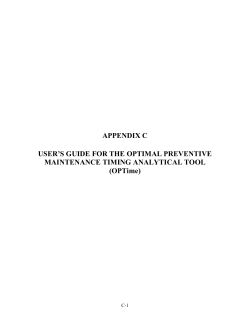 APPENDIX C USER`S GUIDE FOR THE OPTIMAL PREVENTIVE