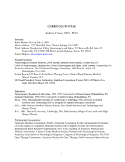 curriculum vitae - Andrew Freese, MD, PHD