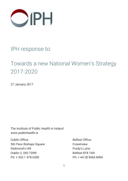 20170127_IPH Response to National Womens Strategy