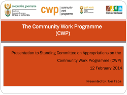 The Community Work Programme (CWP)