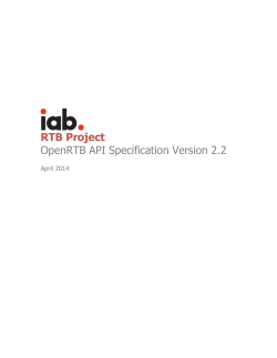 RTB Project OpenRTB API Specification Version 2.2
