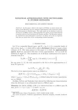 NONLINEAR APPROXIMATION WITH DICTIONARIES. II