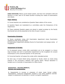Examination Schedule