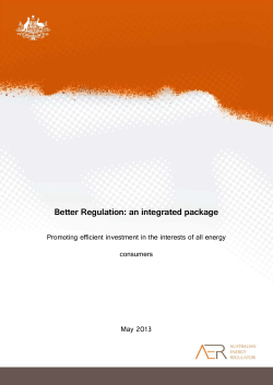 AER Better Regulation policy note