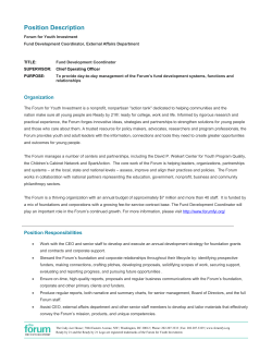 Position Description - The Forum for Youth Investment