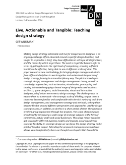 Live, Actionable and Tangible: Teaching design strategy