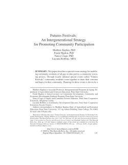 Futures Festivals: An Intergenerational Strategy for Promoting