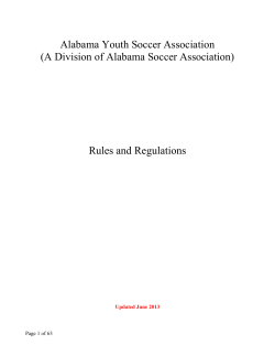 Rules and Regulations of the Alabama Youth Soccer Association