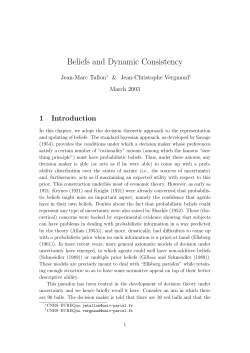 Beliefs and Dynamic Consistency