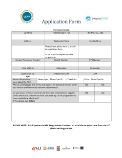 FAST Application Form - National Franchise Centre