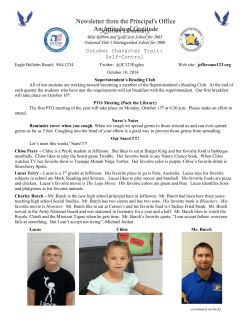 Newsletter from the Principal`s Office An Attitude of Gratitude