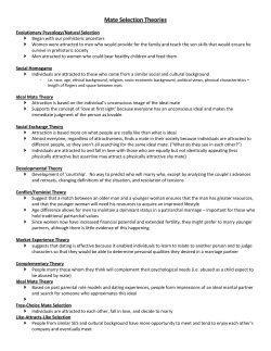 Mate Selection Theories