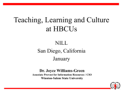 Teaching, Learning and Culture at HBCUs