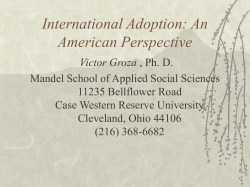 International Adoption - Mandel School of Applied Social Sciences