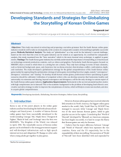 Developing Standards and Strategies for Globalizing the Storytelling