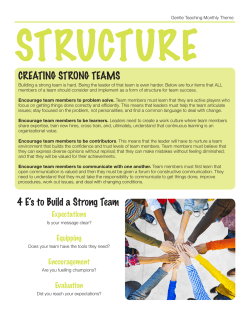 CREATING STRONG TEAMS 4 E`s to Build a Strong Team