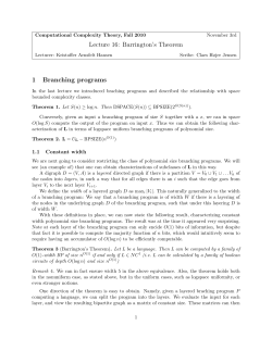 Lecture 16: Barrington`s Theorem 1 Branching programs