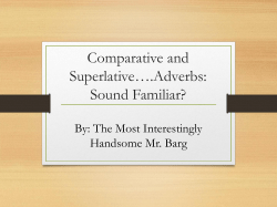 Comparative and Superlative Adverbs: Sound Familiar?