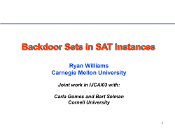Backdoor Sets in SAT Instances