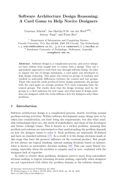 Software Architecture Design Reasoning: A Card Game to
