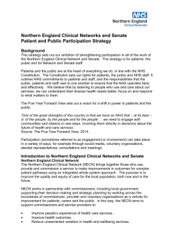 Patient and Public Participation Strategy