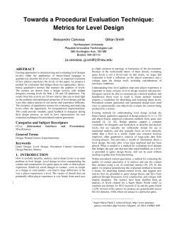 Metrics for Level Design