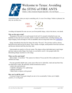 Avoiding the STING of FIRE ANTS