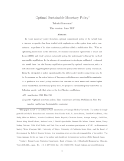 Optimal Sustainable Monetary Policy&lowast;