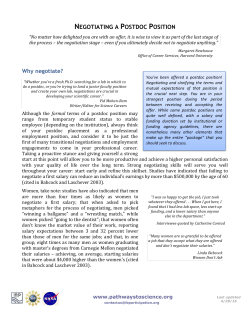 Negotiating a Postdoc Position