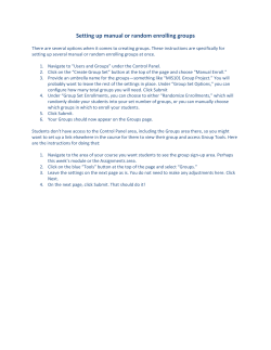 Setting up manual or random enrolling groups