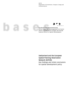 Switzerland and the European Spatial Planning Observation