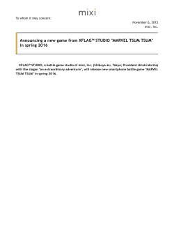 Announcing a new game from XFLAG&trade; STUDIO "MARVEL TSUM