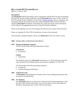 Hecatomb&trade; DCI&trade; Floor Rules
