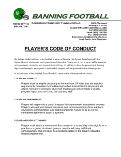 player`s code of conduct - Banning High School