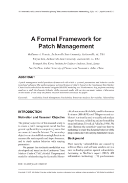 A Formal Framework for Patch Management