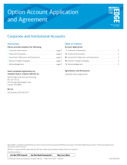 Option Account Application and Agreement